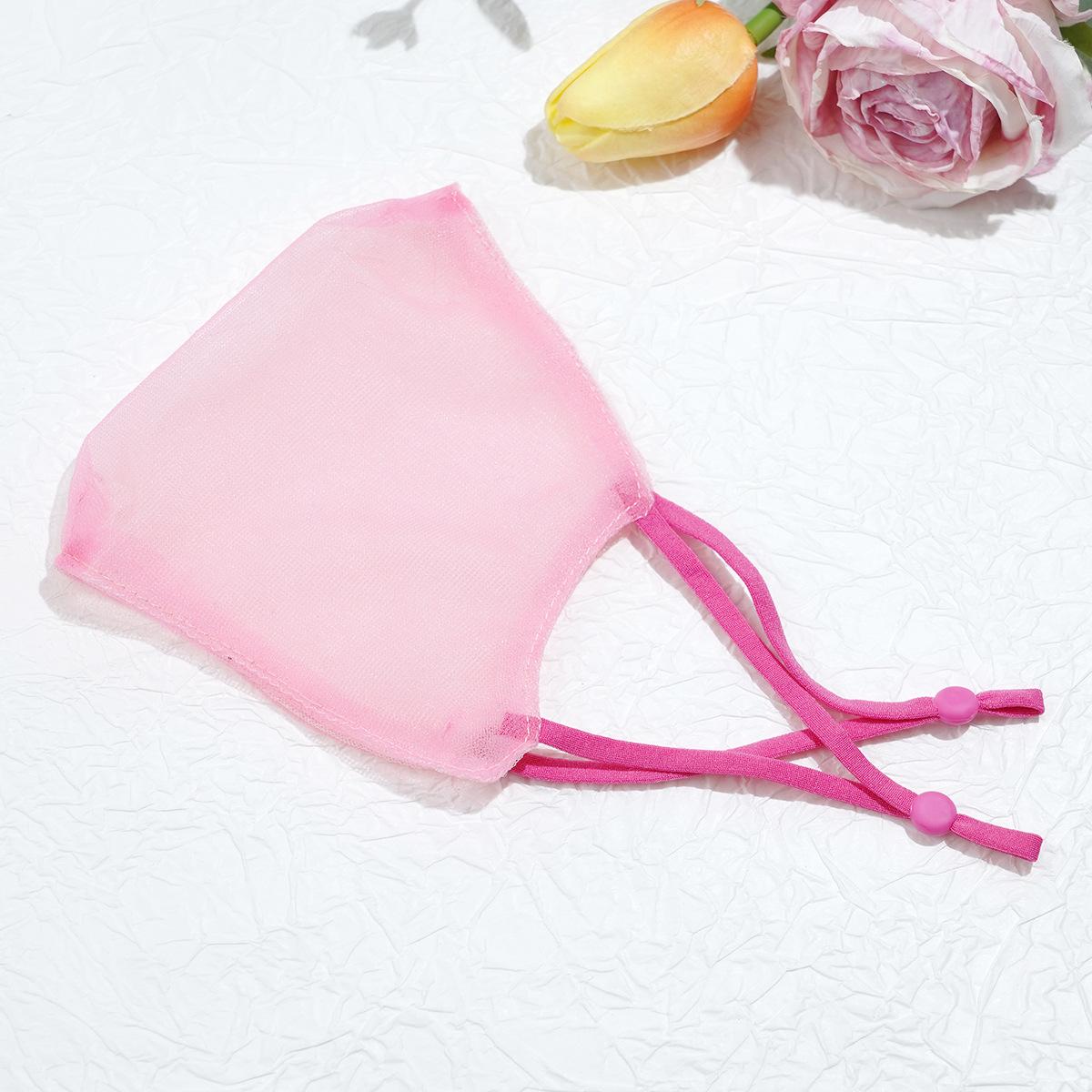 

Cute Style Sun Protection Face Mask Reusable UV Protection Breathable Mesh with Elastic Earloops Letter Print Summer Face Mask
