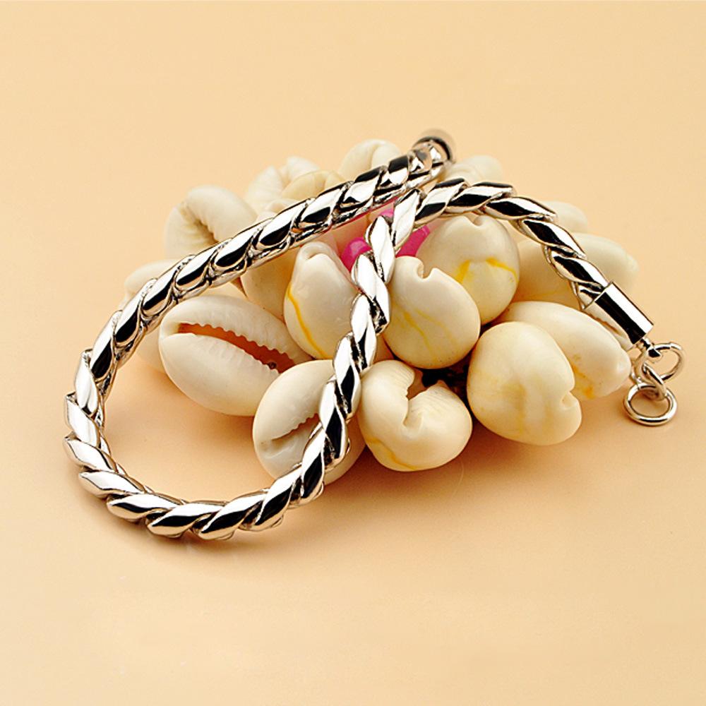 Men'S Bracelet Electroplated Thick Platinum Simple Round Snake Bone Chain Jewelry