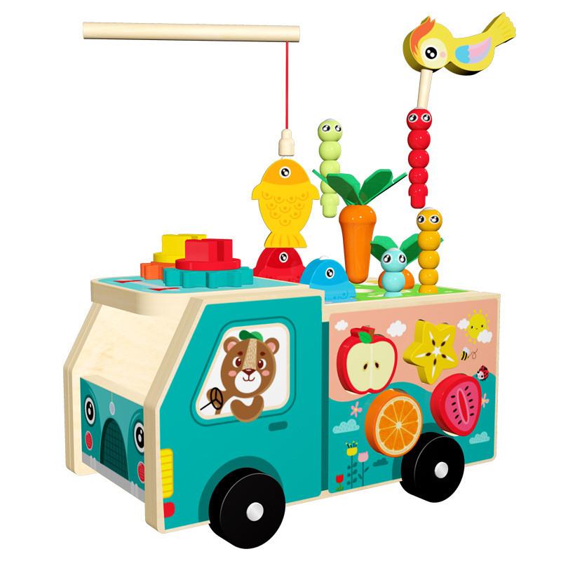 Car Wooden Farm Radish Shaped Matching Toys For Children Early Education Gift
