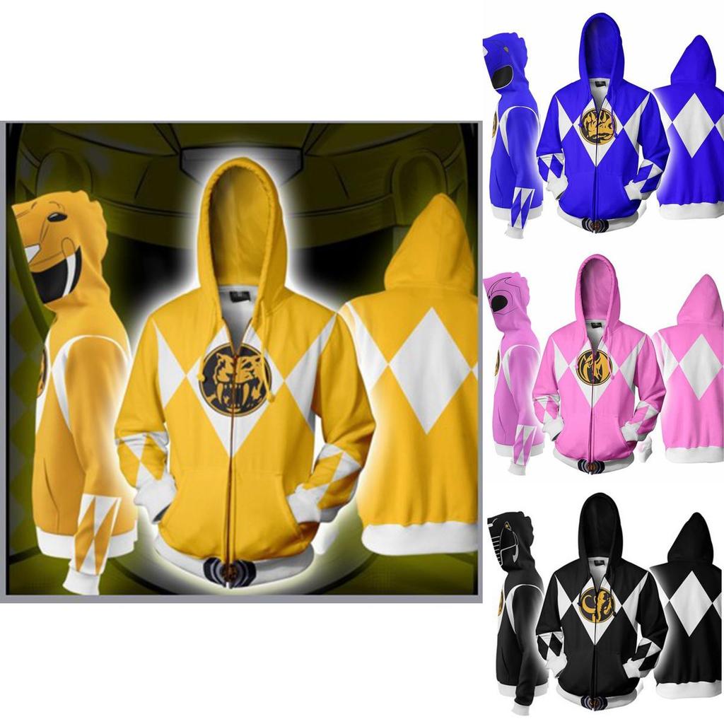 Mighty Morphin Power Rangers Cosplay 3d Printing Hoodie With Premium Quality