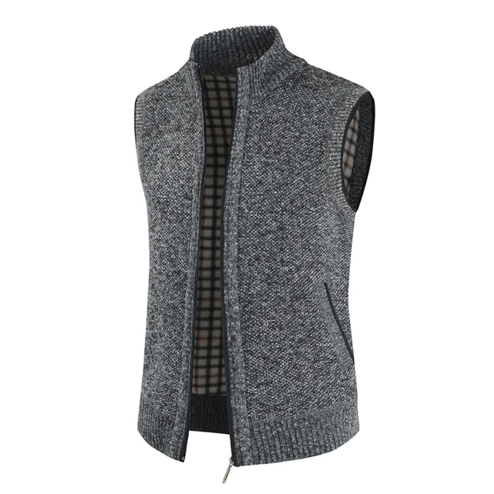 Autumn and Winter Men's Coat Warm Outer Wear Vest Casual Sleeveless Jacket Thermal Stand Collar Waistcoat