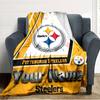 Name Custom Pittsburgh Steelers Print Flannel Blanket High Quality Warm Comfortable Cover for All Seasons Perfect for Gifts Home Decor