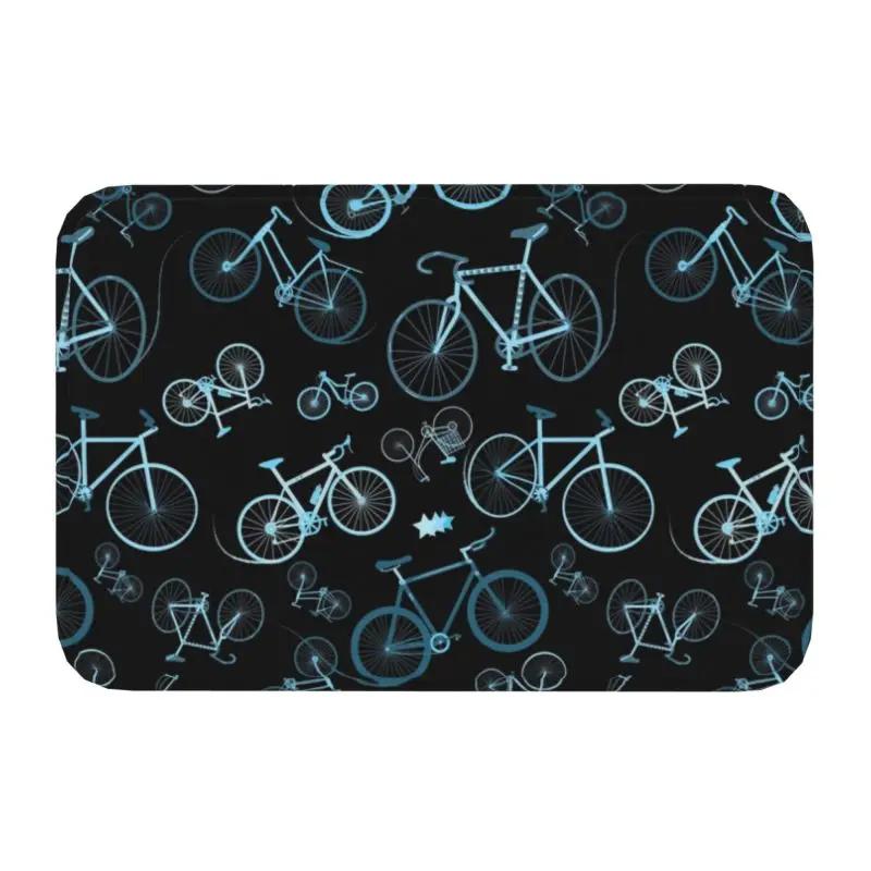 Personalized Bicycle Bike Riders Doormat Mat Anti-Slip Bicycling Cyclist MTB Mountain Biking Kitchen Bath Toilet Rug Carpet