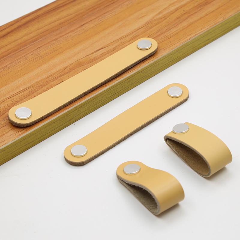Brown Leather Handle for Cabinets, Wardrobes, Drawers, Boxes, and Luggage