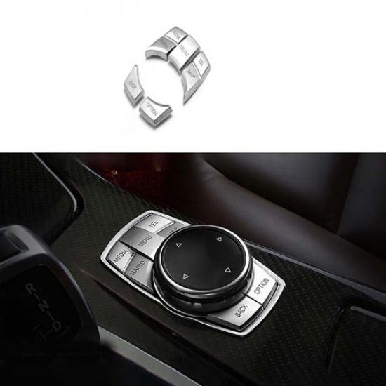 Replacement Button Trim Silver 2013- For BMW 3 4 Series GT Large Multimedia