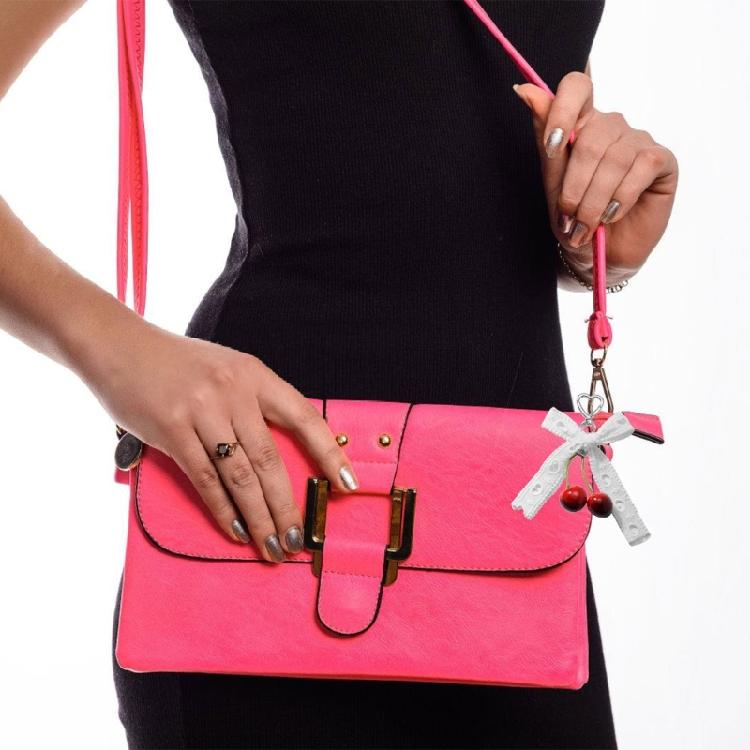 Multipurpose Love Cherrys Bowknot Charm Portable Key Holder for Stylish Women Practical Bag Accessory for Daily Use