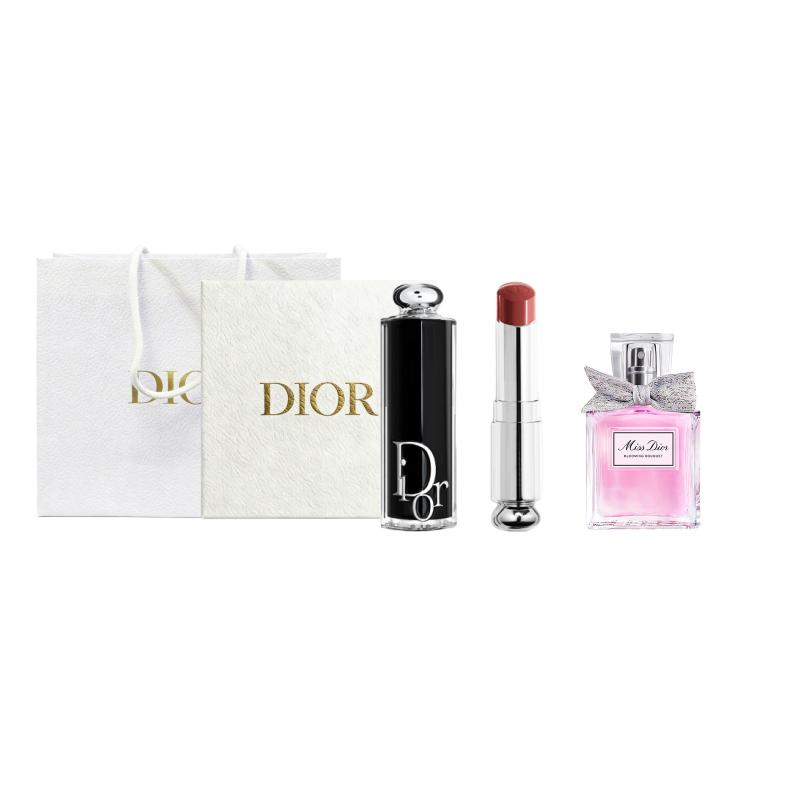 

DIOR Perfume Charming Black Tube Lipstick + Flowery Sweetheart Ace Makeup Set Gift Box Gift Bag Edition Eau de Toilette EDT Creamy Moisturizing Silky чёрный