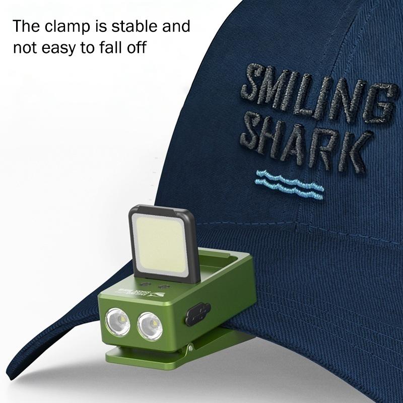 Led Magnetic Clamp Flashlight Rechargeable Ultra-Long-Lasting Outdoor Camping Hiking Light Clip-On Emergency Work Lamp 1Pc