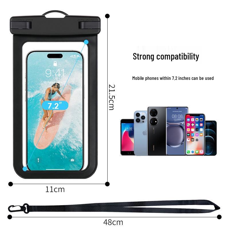 Waterproof Mobile Phone Pouch for Outdoor Swimming, Diving, Rafting - PVC Touchscreen-Compatible Bag