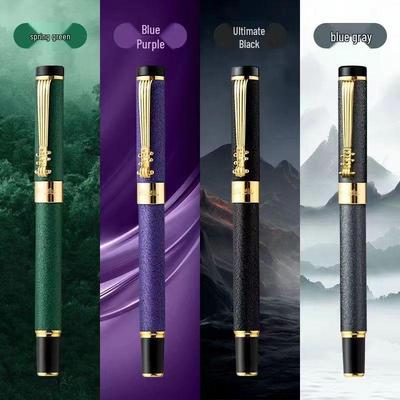Genuine Hero Luxury Fountain Pen Set - Replaceable Three-Piece Gift Box for Business Writing & Signatures