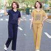 Summer Sportswear Set for Women Aged 40-50: Short-Sleeve T-Shirt & Casual Two-Piece Outfit