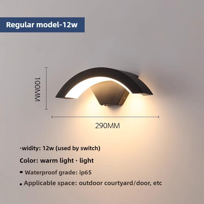 Outdoor Waterproof Simple LED Wall Lamp Modern Creative Long Strip Induction for Courtyard Aisle Door Entrance Warm White IP65