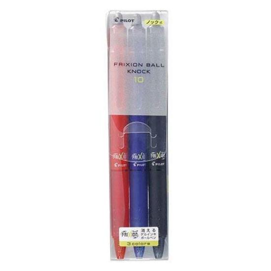 

Pilot Frixion Ball Knock 3 colors a ballpoint pen that disappears when rubbed 1.0 LFBK69M3C,