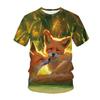 Kawaii Tiere Füchse 3D-gedrucktes Kinder-T-Shirt Cartoons Grafik-T-Shirt Jungen Mädchen Kurzarm Oberteil Tägliche Kleidung Outdoor-Spiel Kinderbekleidung