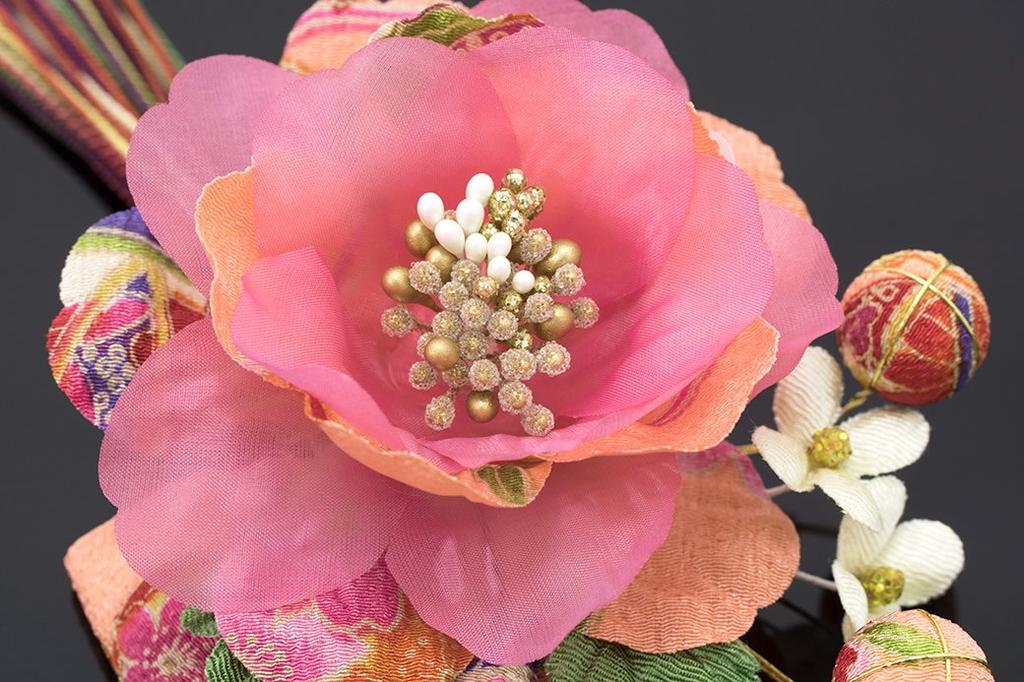 [SOUBIEN] Soubien Hair Ornament, Japanese Pattern, Braided Cord, Flower, Kimono, Traditional Japanese Clothing kaz772