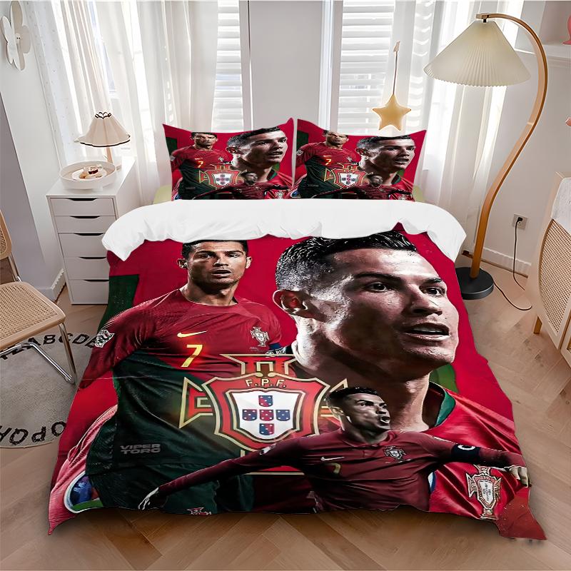 3Pcs Ronaldo'S Portugal Legacy Bedding Sets For All Sizes New 3D Printed Bed Cover Comforter Duvet Cover Pillowcase Bedroom Decoration