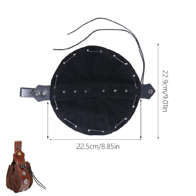 Medieval PU Leather Pouch Portable Drawstring Storage Bag Waist Pack Coin Purse Cosplay Vintage Belt Pouches Dices Bag