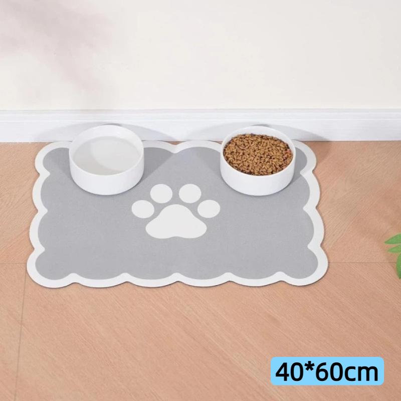 Waterproof Non Slip Pet Feeding Mat Absorbent Wavy Edge Easy Clean Pad for Cats Puppy Pet Feeding Supplies