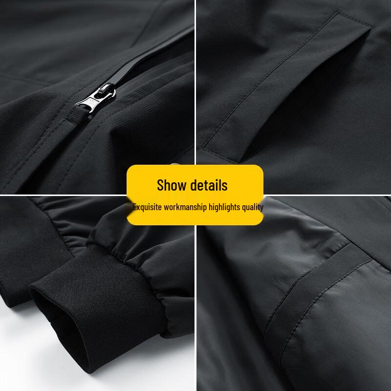 JEEP SPIRIT Men's Retro Loose Fit Baseball Collar Jacket