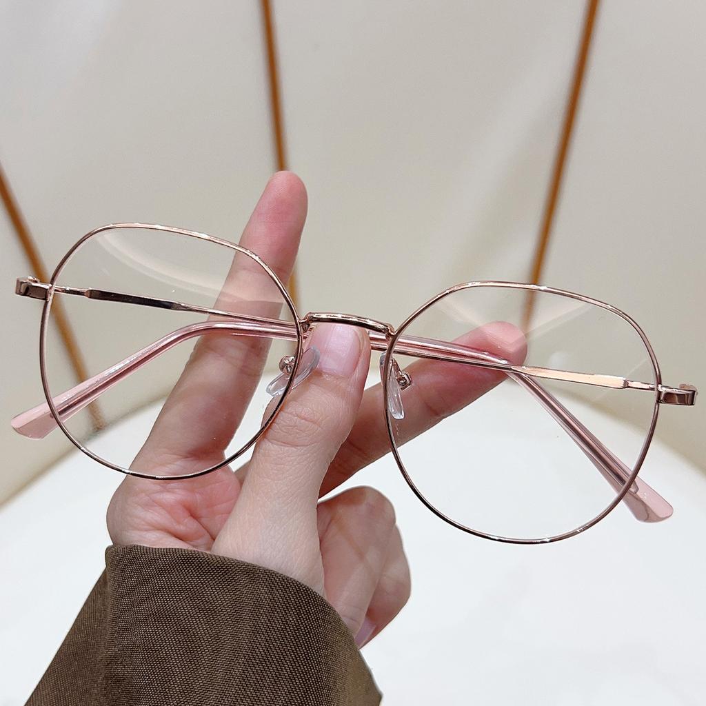 High-Quality Gold-Rimmed Myopia Glasses Stylish Round-Frame Unisex Ultra-Lightweight Blue Light Blocking Nearsighted Glasses