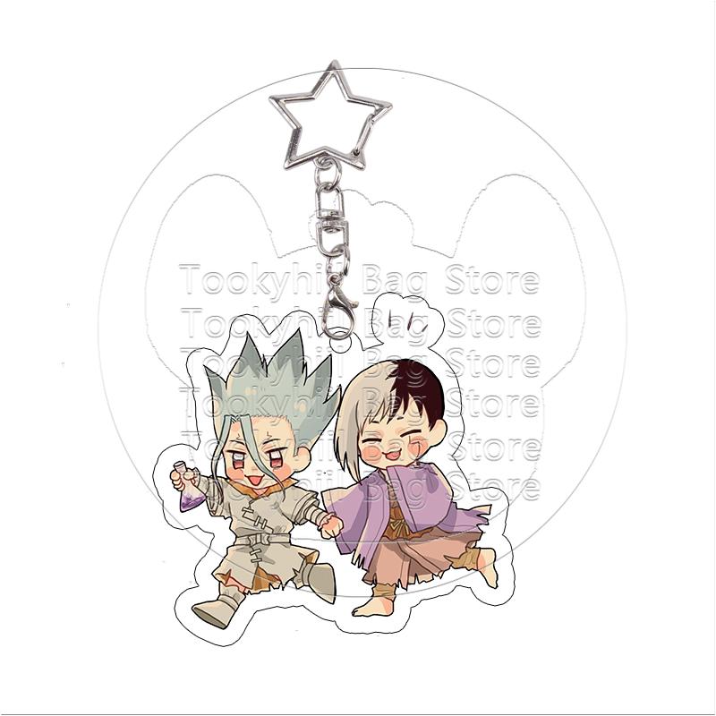 Dr. Stone Acrylic Keychain Kawaii Student Senku Ishigami Exquisite Senku Ishigami Gen Asagiri Keyring Bag Pendant Birthday Gift
