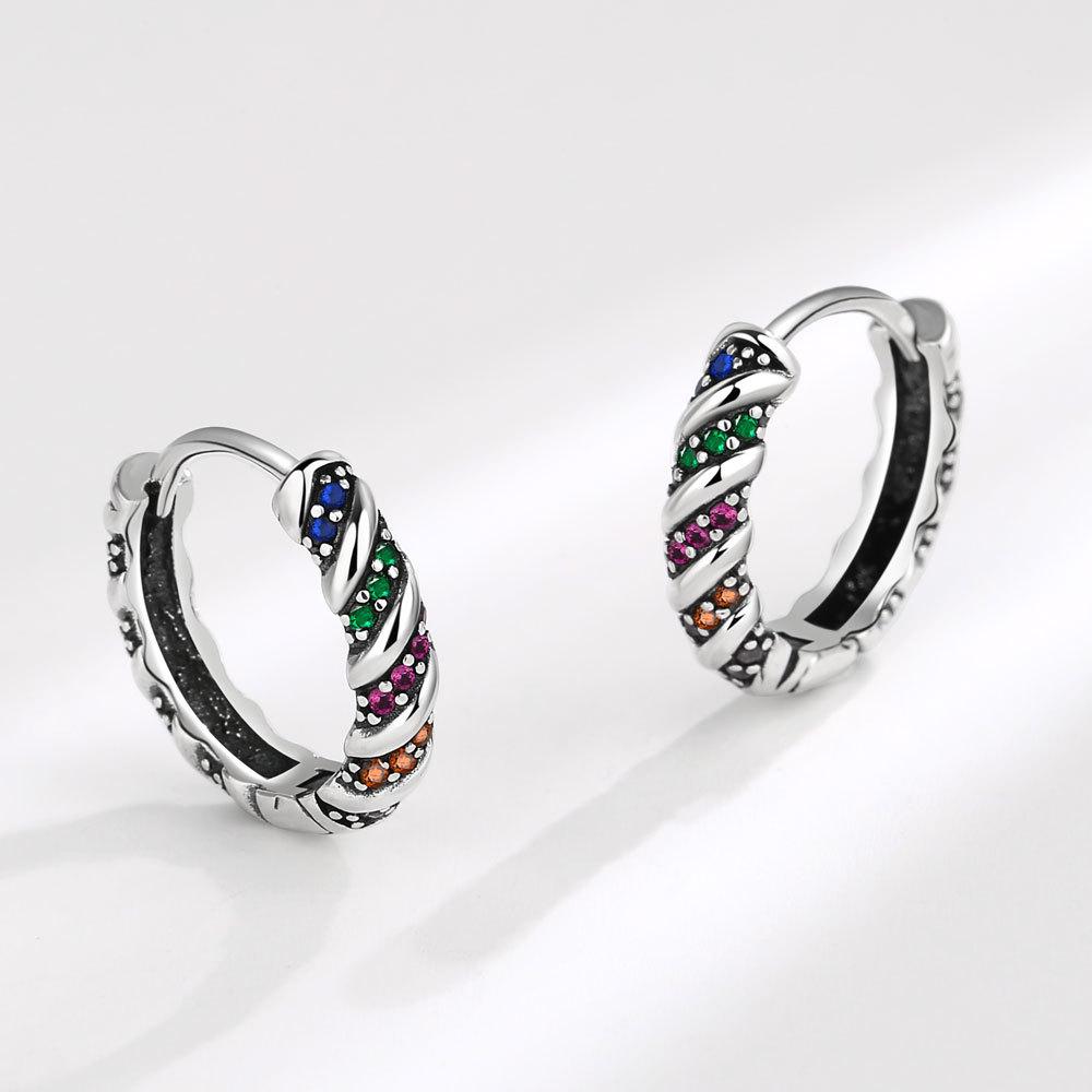 925 Sterling Silver Heart Hoop Earrings Stud Earrings Silver Women Star Butterfly Earrings for Women Jewelry Gift E357