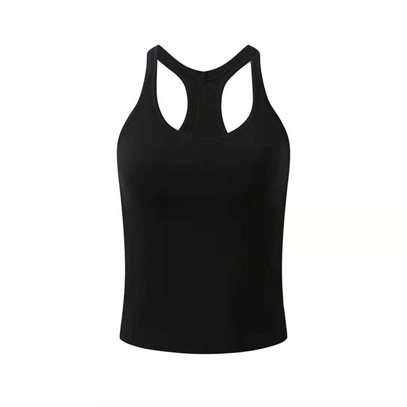 Top scurt cu pernă pentru piept Running Fitness Clasic Racerback Rochie de yoga Ață Top respirabil cu uscare rapidă