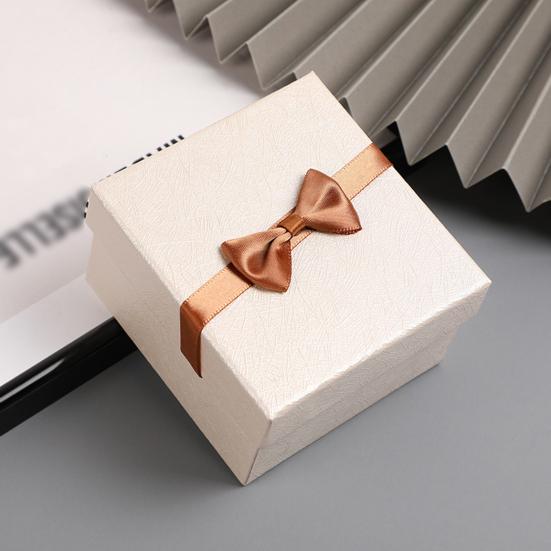 Yousheng Ribbon Bow Gift Box with Cushion Valentine's Day Bridesmaid Wedding Birthday Present Wrapping Box with Lid Portable Jewelry Packaging Box