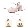 Summer new fashion evening breeze fairy wearing thick heels high heels bow comfortable versatile Mary Jane single shoes