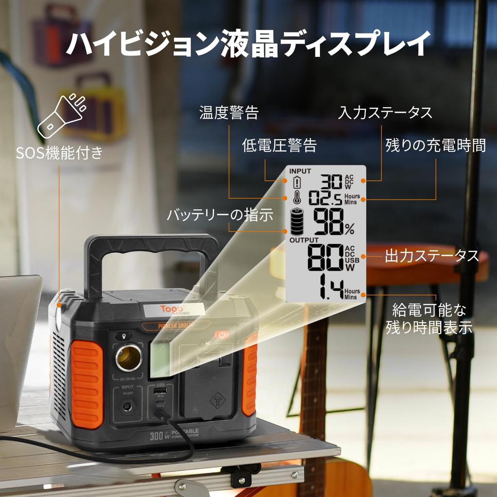 Togo Power Tragbare Powerstation und Solarmodul Kompakt und Reiner Sinus AC100V Einfach 60W Solar Hoher Wirkungsgrad für Notstromversorgung zu Hause für Auto