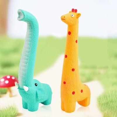 Latex Animal Dog Toy Squeaky Giraffe Elephant Dogs Chew Toy Teeth Cleaning Toy for Aggressive Chewers Fetch Tug-of-War