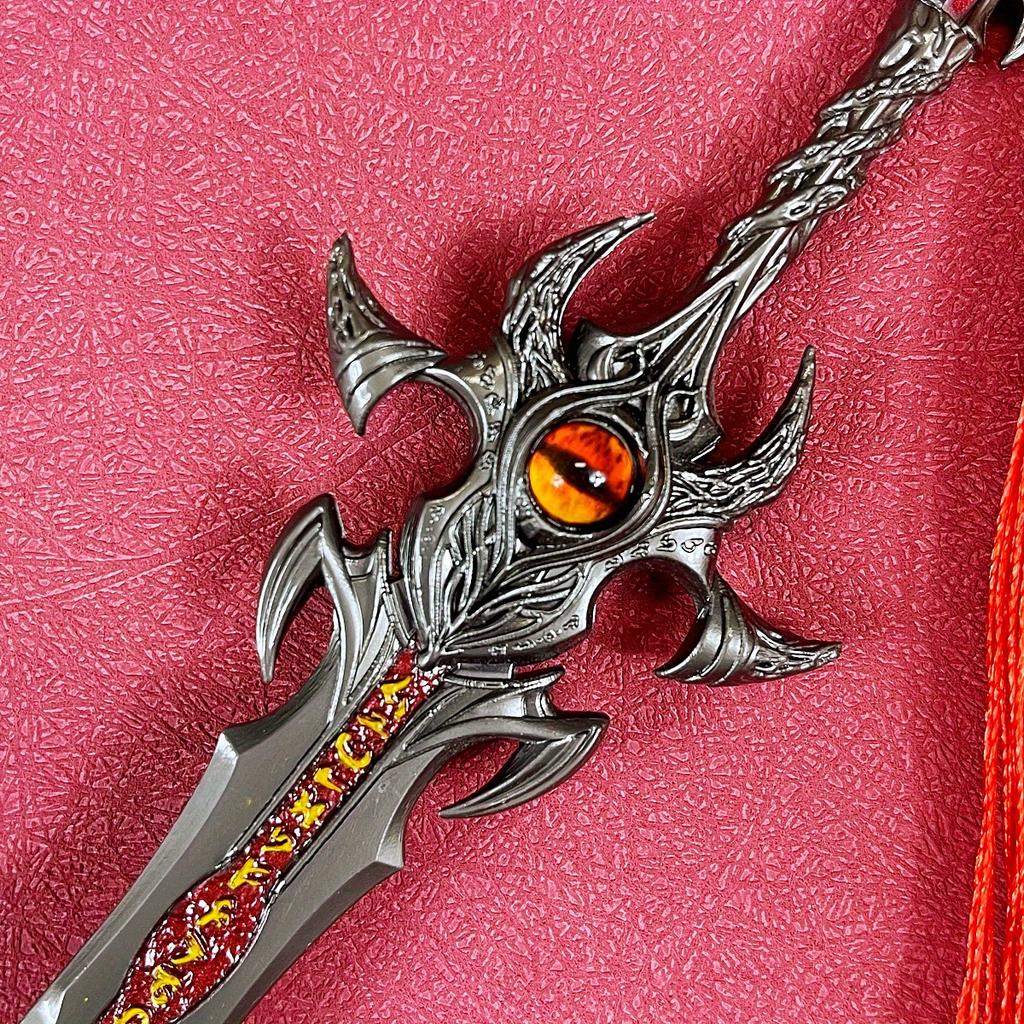 8.6inch Metal Continent Katana Real Size Japanese Katana Ainme Eyes Steel Sword Damascus Sword Original Samurai Sabre Toy Gift