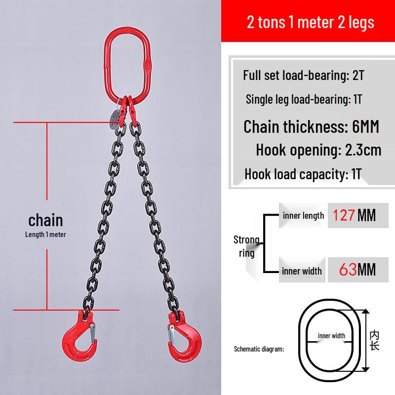 Multi-Hook Manganese Steel Chain Sling for Cranes & Forklifts