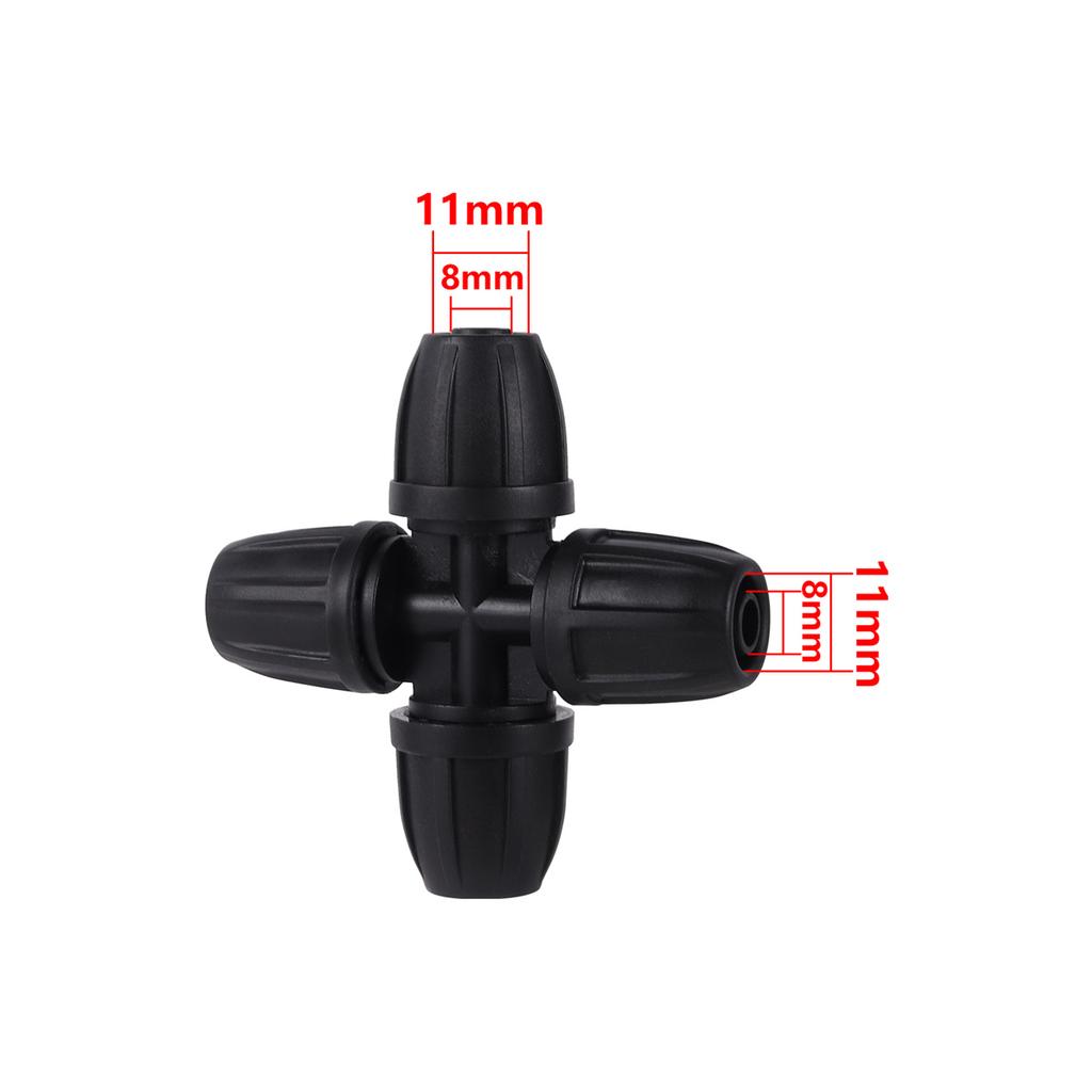 8/11mm Hose Interface Garden Water Connector Straight Elbow Tee 4/6-Way End Plug Joint Garden Greenhouse Irrigation Pipe Fitting
