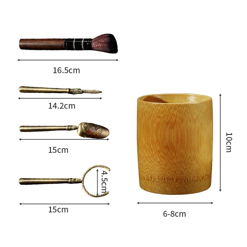 5Pcs/Set Tea Ceremony Set Heat-resistant Kongfu Tea Tools Wooden Chinese Teaspoon Tea Tong Needle Set Tearoom Supplies