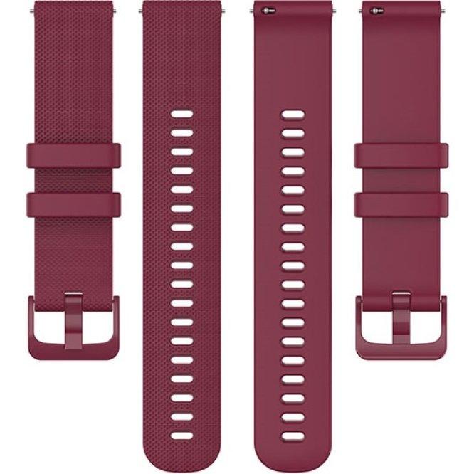 Universal Silicone Strap 22mm, Mesh Texture, Burgundy