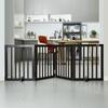 Free Standing Dog Gate, 24" H X 80.3" W Freestanding Pet Gate, 4 Panels Foldable Dog Gate for Wide and Narrow Passageways, Expandable Dog Barrier with