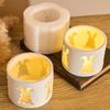 Easter Hollow Bunny Candle Holder Silicone Mold DIY Rabbit TeaLight Candlestick Making Supplies Plaster Concrete Craft Molds