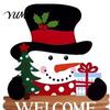 Festive Winter Tabletop Signs Christmas Table Decoration, Rustic Wooden Sign, Vintage Farmhouse Decorative Snowman Gnome Reindeer Ornaments