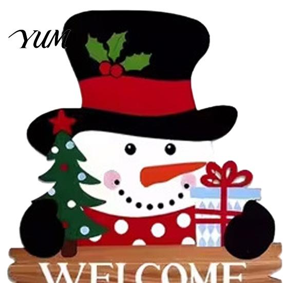 Festive Winter Tabletop Signs Christmas Table Decoration, Rustic Wooden Sign, Vintage Farmhouse Decorative Snowman Gnome Reindeer Ornaments