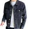 Men's Loose-Fit Denim Jacket: Casual and Trendy Korean Style with Splicing Design for Spring and Autumn