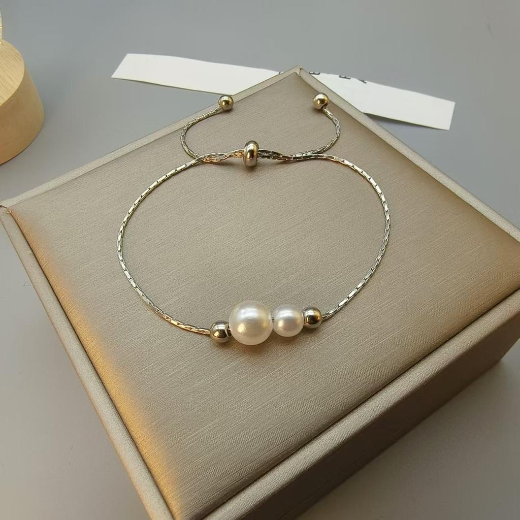 Fashion niche design fashionable and and versatile for women high-end bracelet simple adjustable bracelet 1PC jewelry imitation pearl best friend
