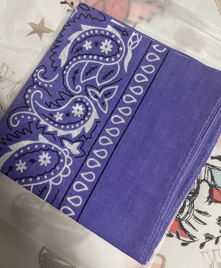 kakatrend Bandana Purple Paisley 100% Cotton Adult Bandana Unisex Do-rag Large 55cm x 55cm
