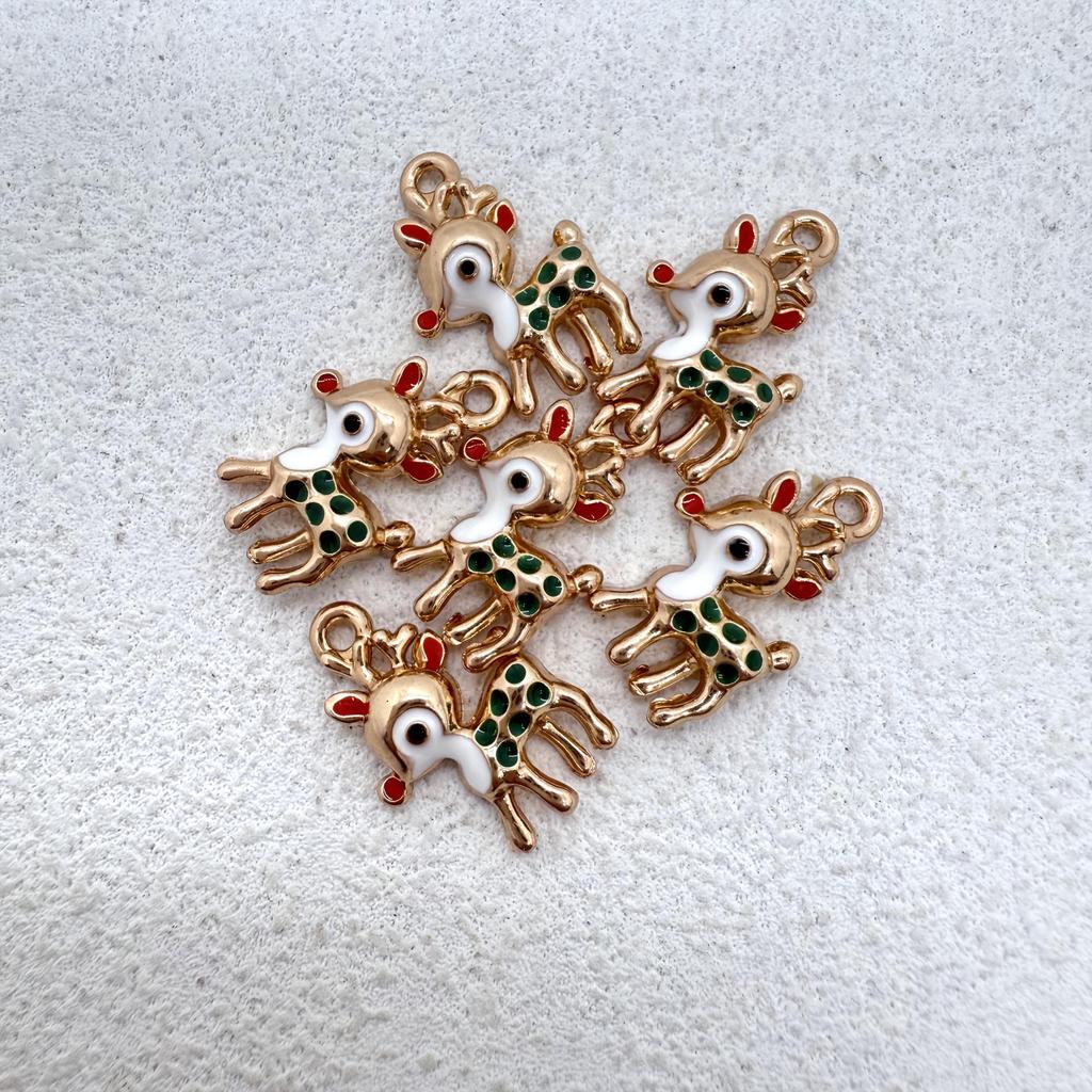 20 new high-quality zinc alloy Christmas reindeer pendants, suitable for DIY jewelry making - perfect accessories for earr