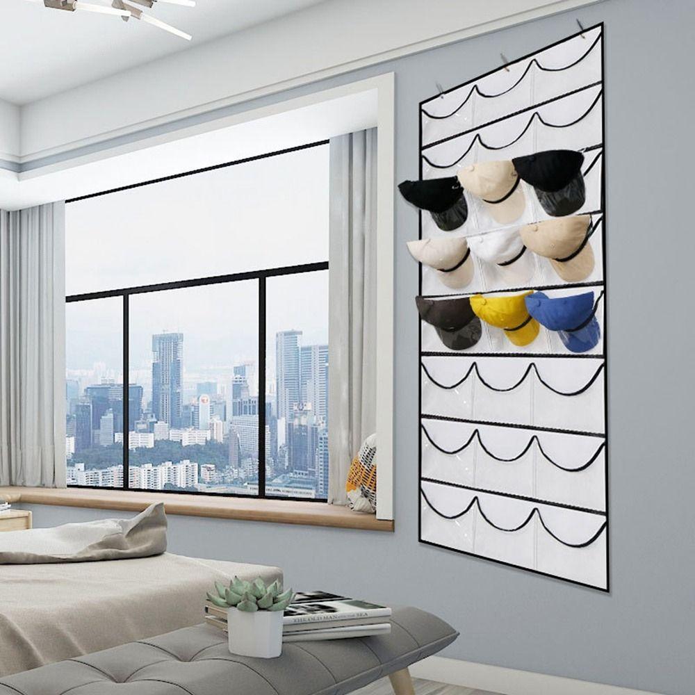 Kaufe 24 Pockets Hat Storage Holder Clear Cap Organizer Portable Hat ...