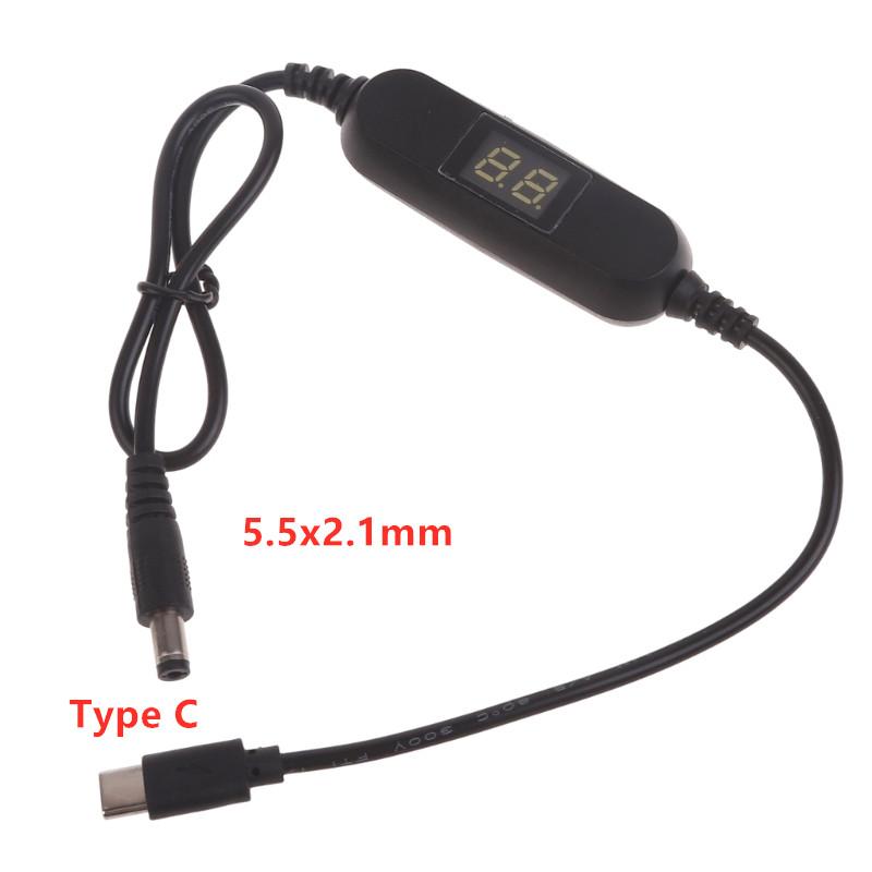 

USB C Type C 5V to 1.2V 3V 4.5V 6V 7.5V 9V 12V 2.5mm/3.5mm/4.0mm/5.5mm Adjustable Voltage Cable Step Up Down Converter Cord красный