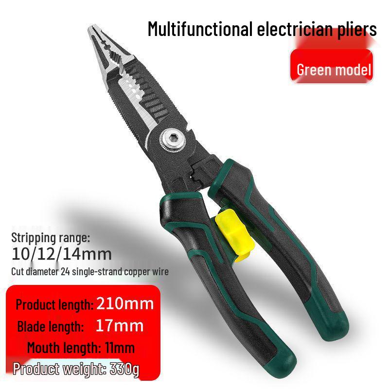 Sedm v jednom Multifunkční elektrikářské kleště: Odizolovací kleště, krimpovací kleště a kleště s jehlovými čelistmi