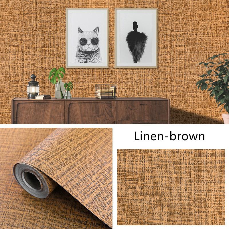 

Льняной узор Самоклеящиеся обои Утолщенные водонепроницаемые наклейки Имитация льняных обоев Самоклеящиеся наклейки для стен дома 40cmx100cm