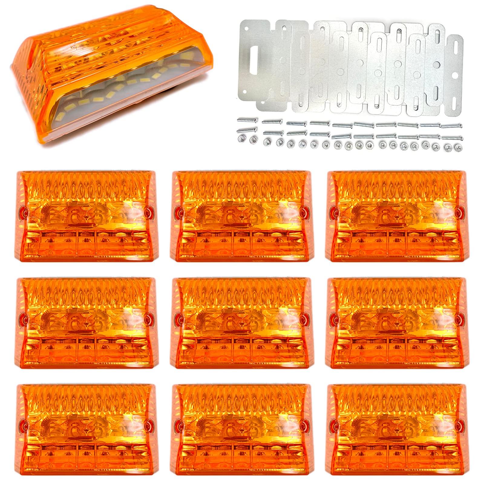 

Meliore 10 шт. светодиодный боковой габаритный фонарь 24 В высокой интенсивности COB грузовик прицеп декор подсветка плечо Inside оранжевый