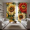 2pcs HD Full Garden Sunflower Flower Decorative Curtain Yellow Tie Digital Printed Curtain Home Decoration Style Decoration L